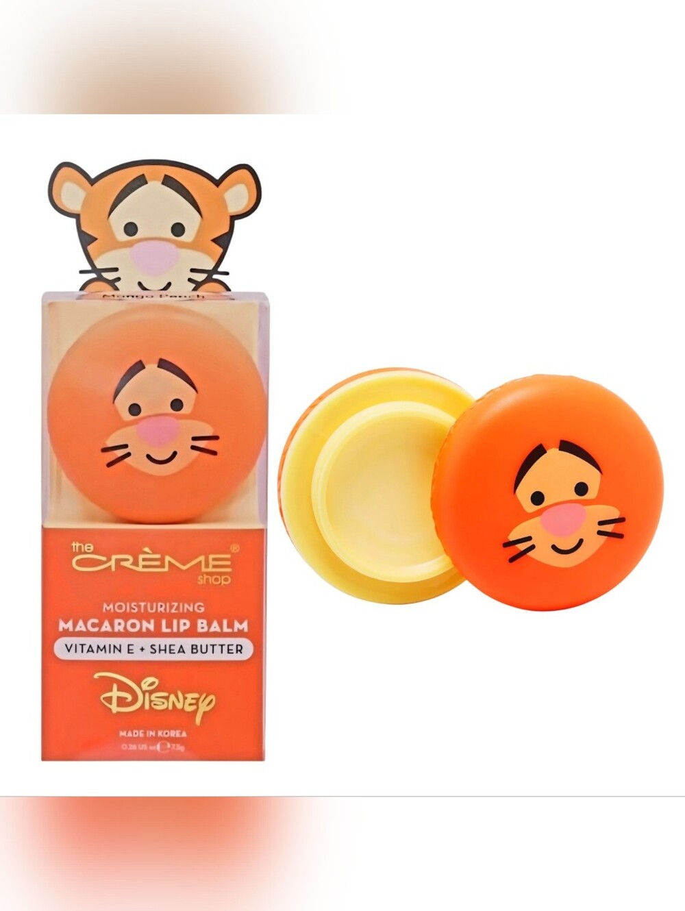 Disney Tigger The Crème Shop Macaron Lip Balm Vitamin E Shea Butter NIB K Beauty - Picture 1 of 6